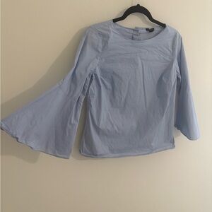 Ann Taylor Light Blue Flared Sleeve Blouse